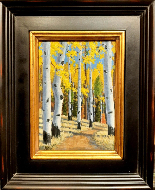 Fall Aspen Trail 7x5 $190 at Hunter Wolff Gallery